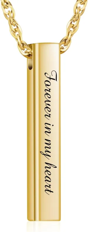 abooxiu Urn Necklace for Human Ashes Cremation Jewelry for Ashes Stainless Steel Keepsake Ashes Necklace Memorial Urn Jewelry Pendant for Women Men - Forever in my heart