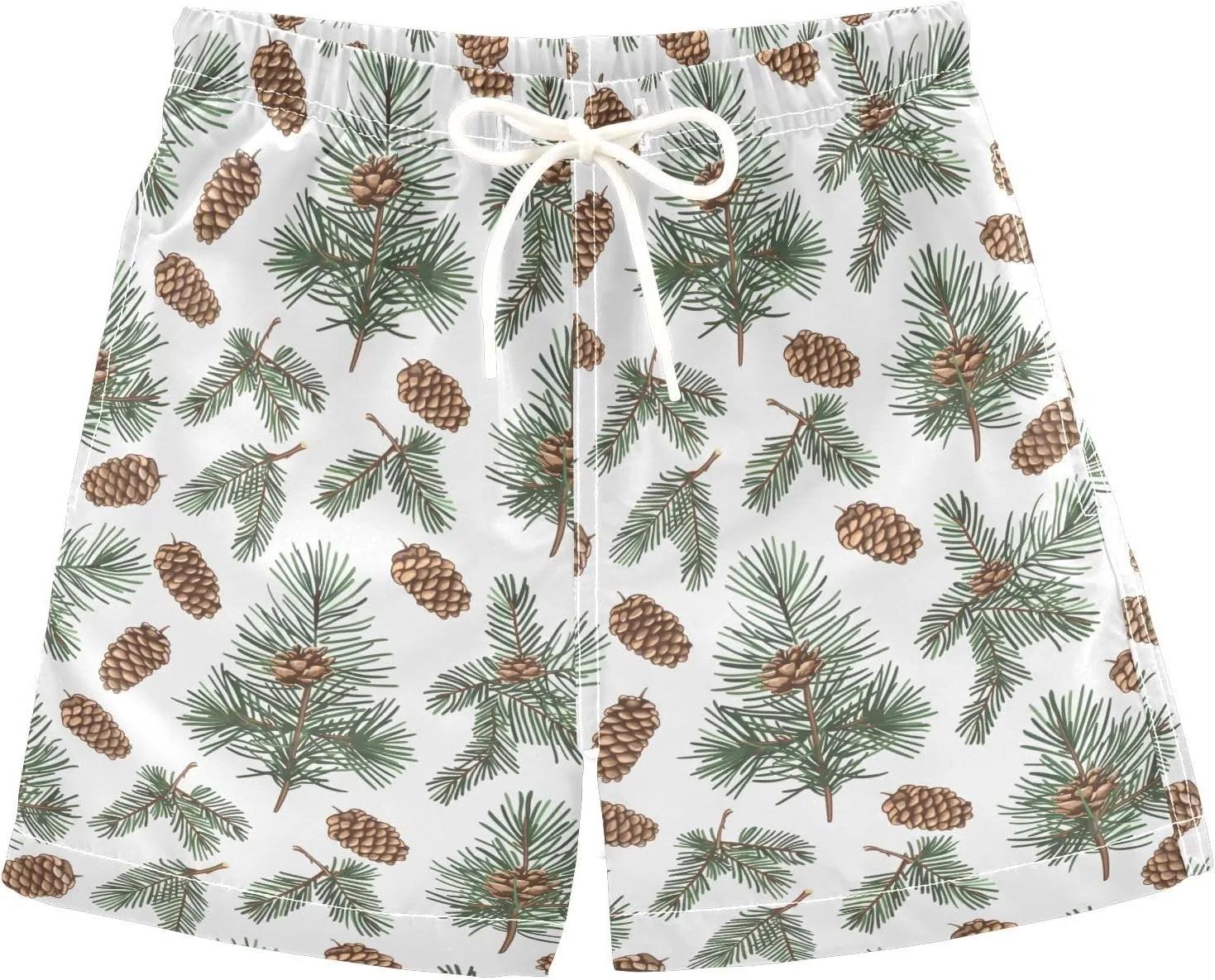 ALAZA Pine Cone Branch Tree Boys Quick Dry Beach Board Shorts Kids Swim Trunks Bathing Suit Swimsuit