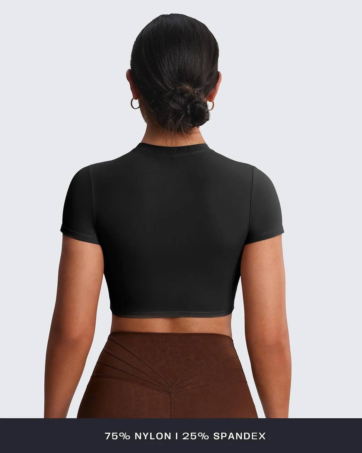 Aoxjox Short Sleeve Crop Tops for Women Classic Longline Baby Tee Workout T Shirt Top