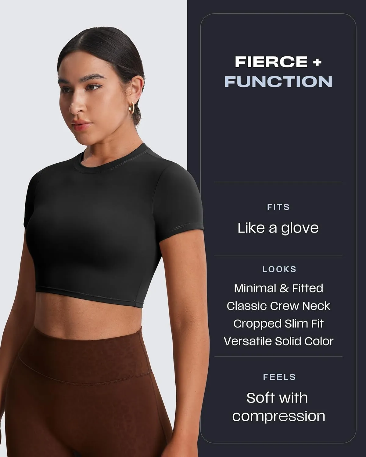 Aoxjox Short Sleeve Crop Tops for Women Classic Longline Baby Tee Workout T Shirt Top