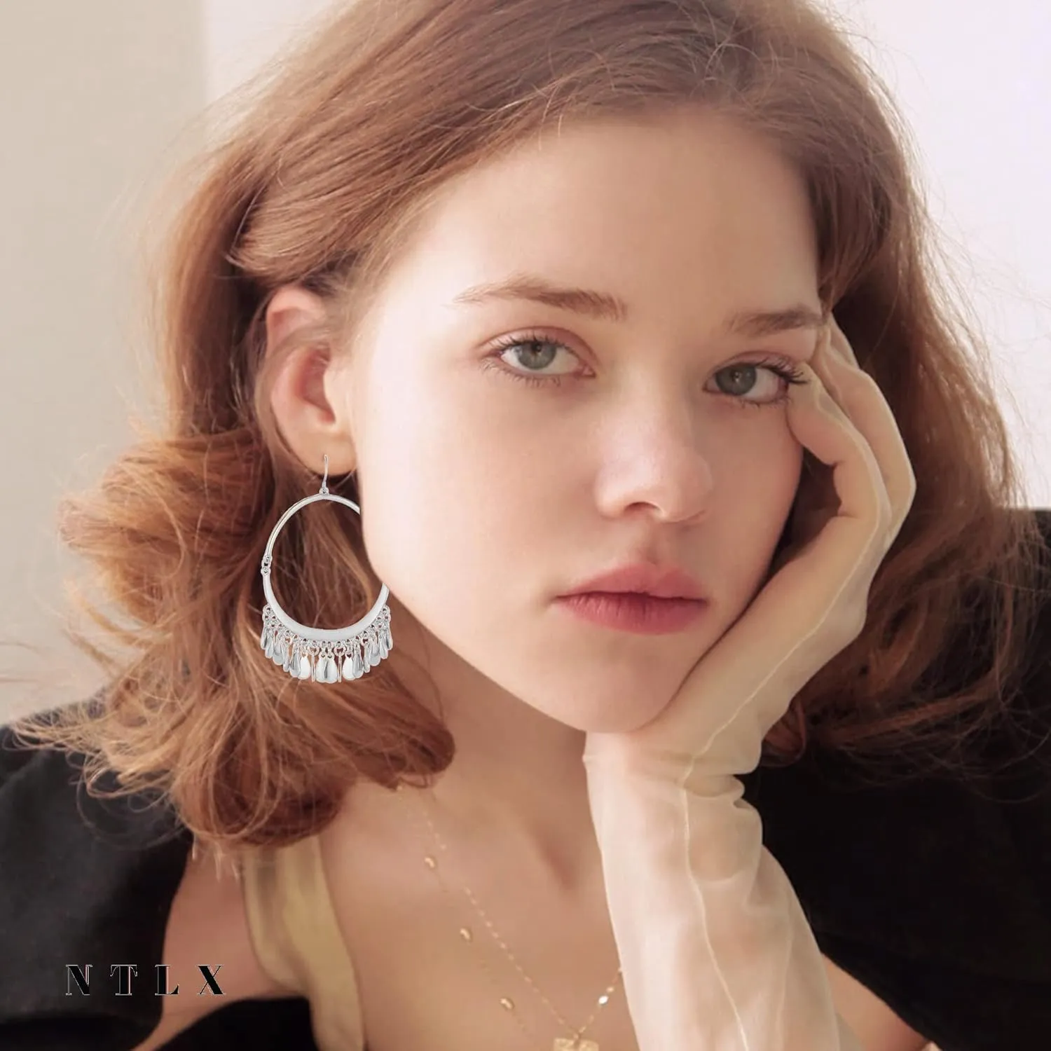 Bohemian Boho Tassel Dangle Drop Earrings for Women  Lightweight Filigree Gypsy Coin Chandelier Disc Charm Hoops  included Gift Box