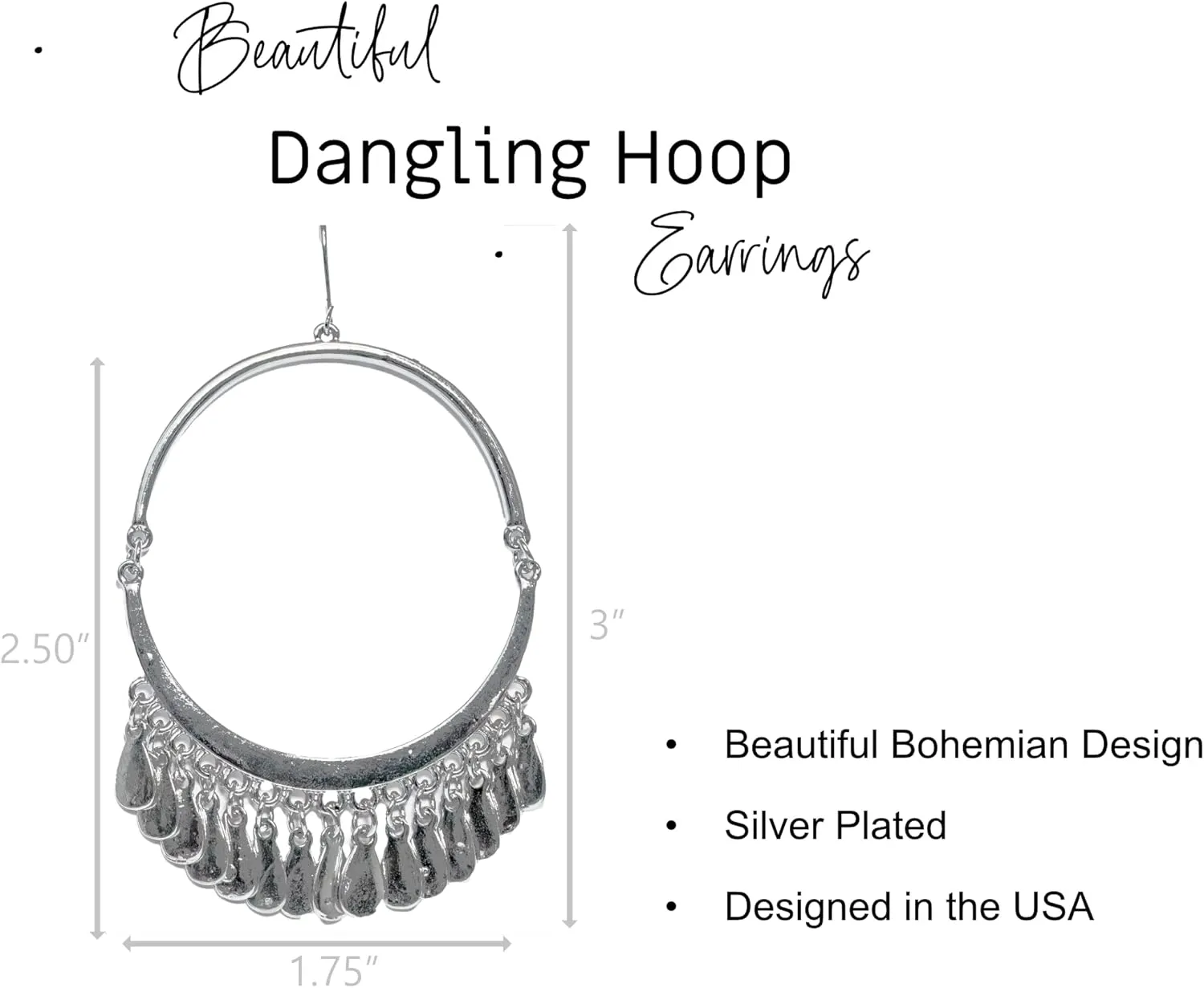 Bohemian Boho Tassel Dangle Drop Earrings for Women  Lightweight Filigree Gypsy Coin Chandelier Disc Charm Hoops  included Gift Box