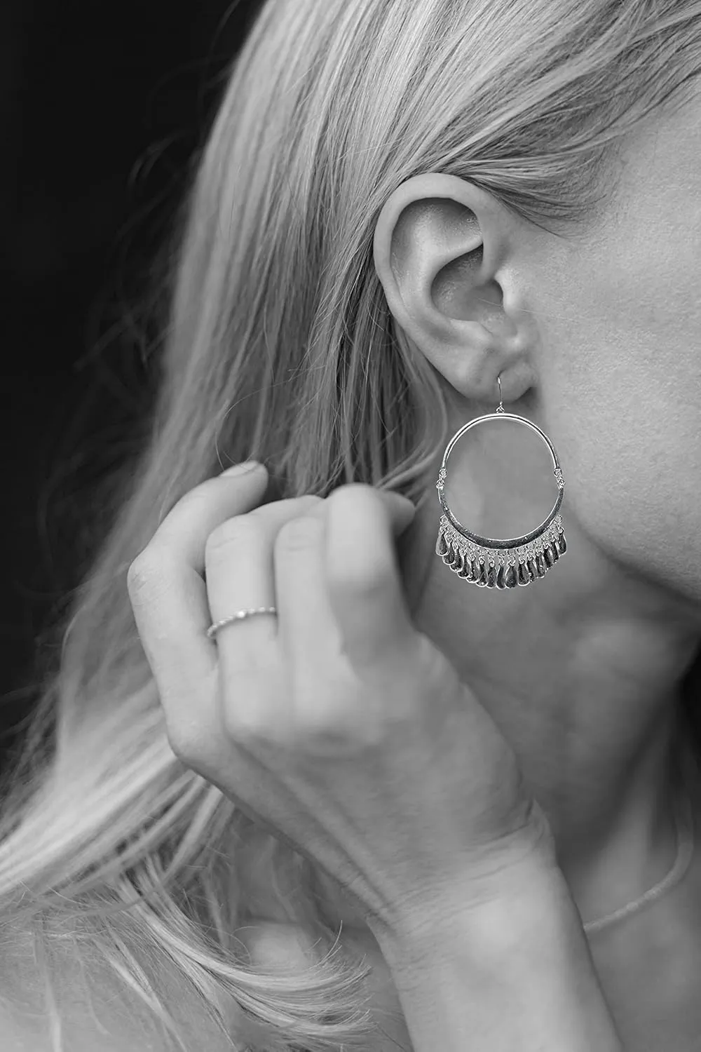 Bohemian Boho Tassel Dangle Drop Earrings for Women  Lightweight Filigree Gypsy Coin Chandelier Disc Charm Hoops  included Gift Box