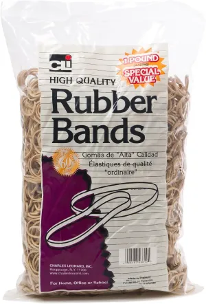 Charles Leonard Rubber Bands, 32 (3 x 1/8 Inches), Amber, 1 Pound Bag (56632)