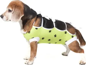 E-Collar Alternative for Cats and Dogs Designed to Protect Abdominal Wounds and Skin Disease. Award Winning and Patented Design Recommended by Veterinarians Worldwide. (Medium-Large, Lime Green)