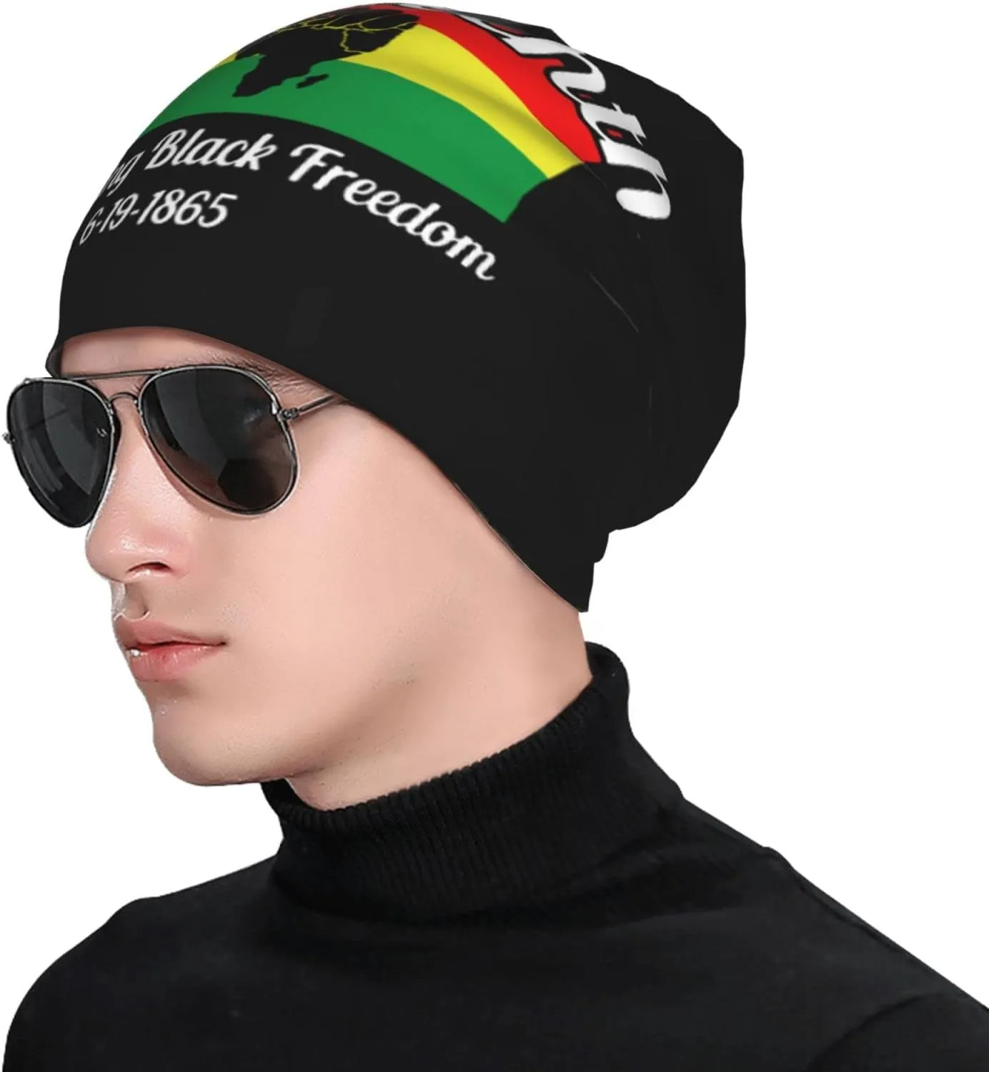 Happy Juneteenth Day Freedom 1865 Beanie Hat for Men Women Knit Warm Casual Hats Classic Winter Cap