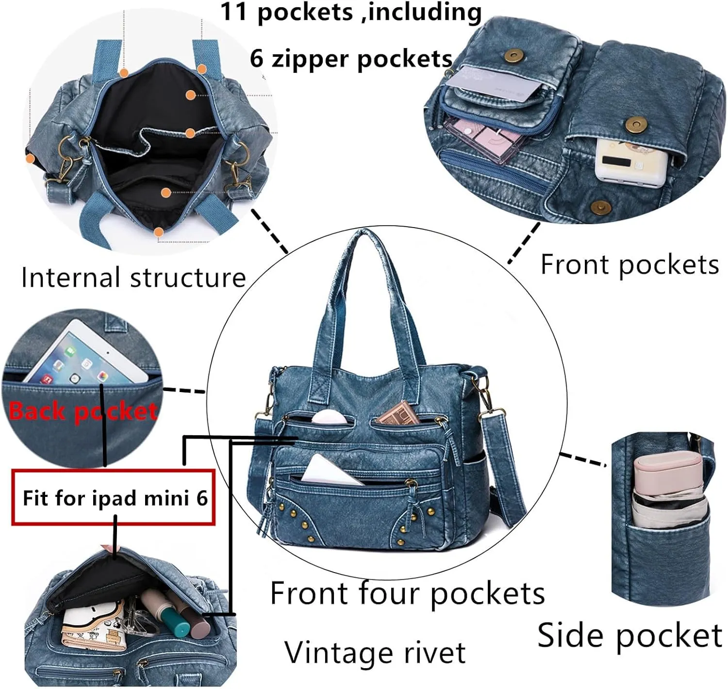 Hobo Handbag and Purses for Women,Top Handle Satchel Purse Tote Shoulder Bags Faux Leather for Ladies