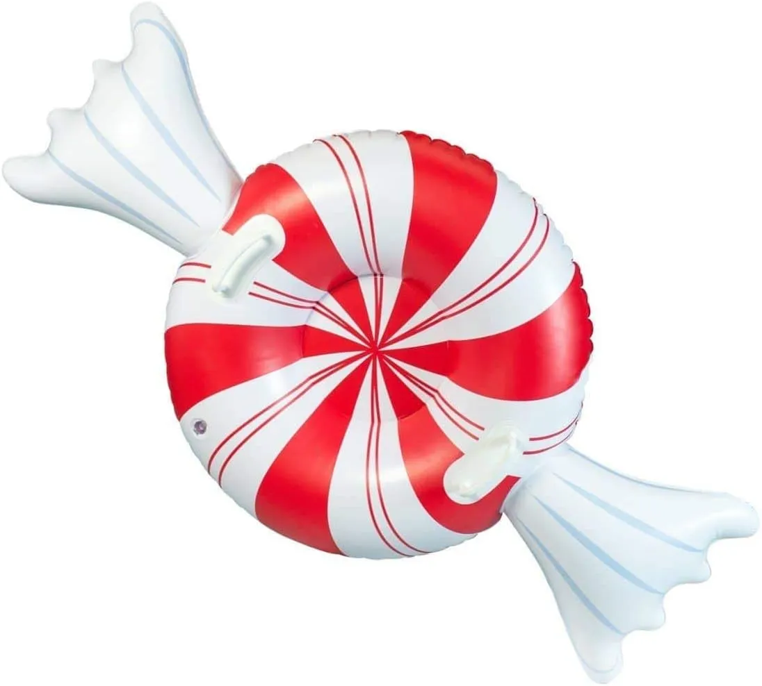 Jumbo Inflatable Peppermint Candy Snow Sled Sized 42 inch.