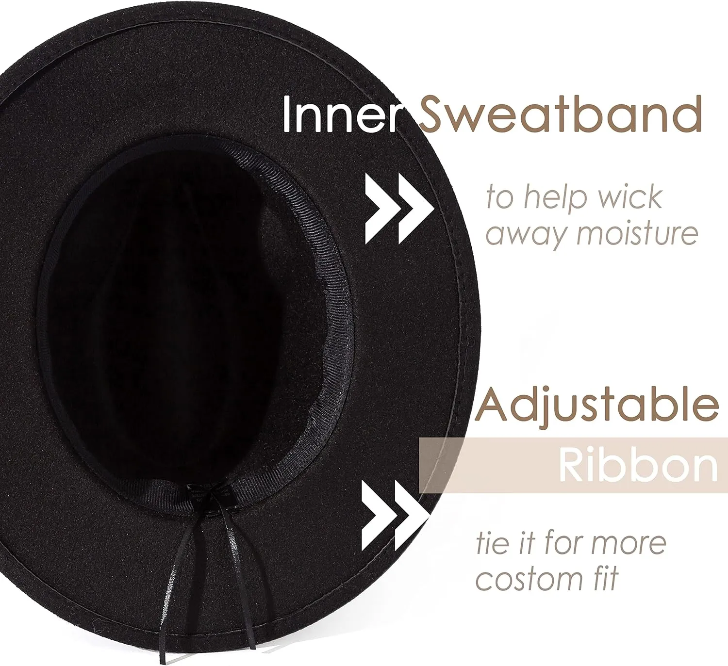 Lisianthus Women Classic Felt Fedora Wide Brim Hat with Belt Buckle
