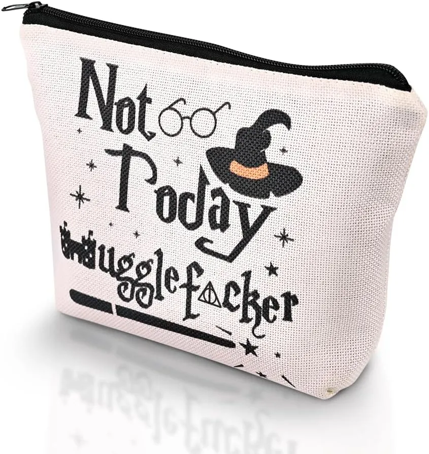 Magic Wizard Makeup Bag Funny Not Today Cosmetic Bag Gifts for Girl Sister Women