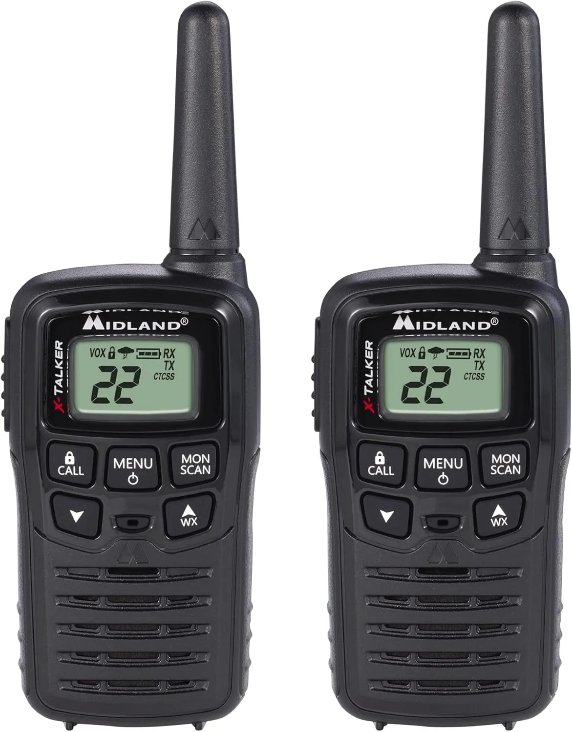Midland T10 X-TALKER Two-Way Radios - 22 Channels - Long Range Walkie-Talkies, 38 Privacy Codes - Best Family Camping Radio - 2 Pack