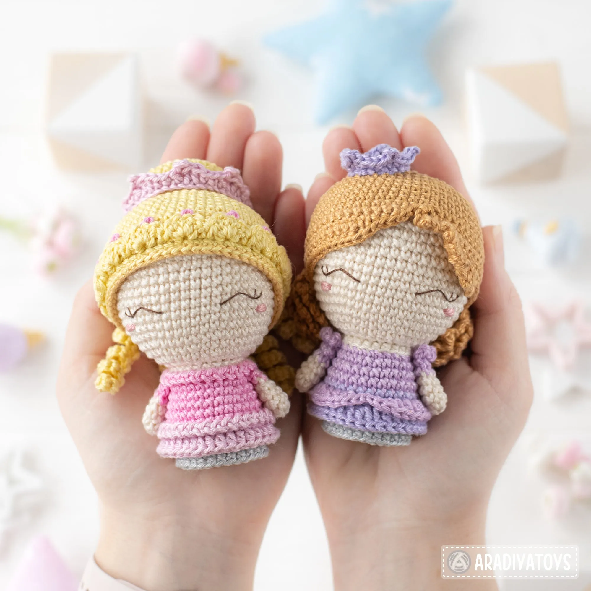 Mini Princesses from “Mini Kingdom” collection / crochet patterns by AradiyaToys (Amigurumi tutorial PDF file) / princess / amigurumi fairy