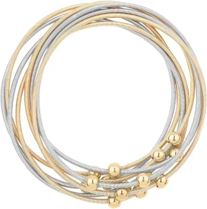 NTLX Guitar String Bracelet  Multi Strand Stackable Stretch Bracelets for Women  Bohemian Boho Bracelets  Music Lovers Fashion - Multi Color Strand Statement Bangles