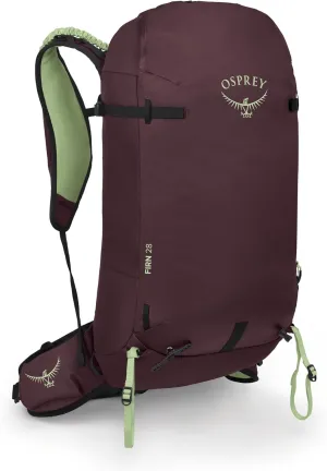 Osprey Firn 28L Ski and Snowboard Backpack, Elderberry Purple/Peppermint Green, Medium/Large