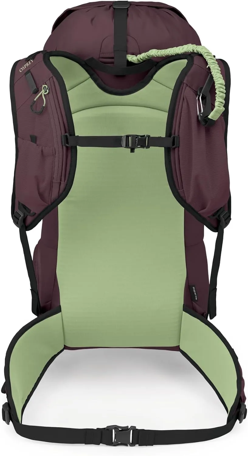Osprey Firn 28L Ski and Snowboard Backpack, Elderberry Purple/Peppermint Green, Medium/Large