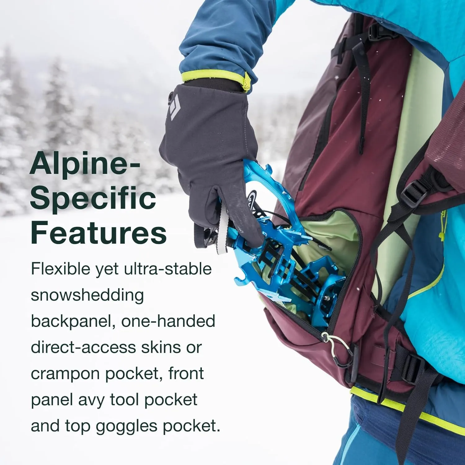 Osprey Firn 28L Ski and Snowboard Backpack, Elderberry Purple/Peppermint Green, Medium/Large