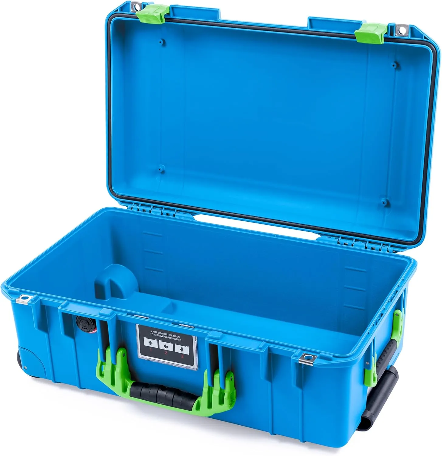 Pelican Air 1535 Electric Blue Carry-on Case - Medium Size Waterproof Case with Lime Green Handles & Latches
