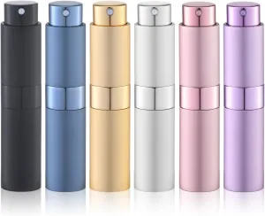 Perfume Atomizer Travel Refillable Bottle: Cologne Sprayer Portable for Men - Mini Spray Empty for Refill - 8ml Small Size Gold