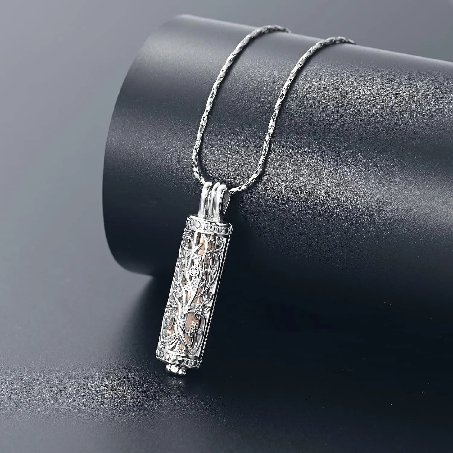 Urn Necklace for Ashes with Hollow Vial Cylinder Cremation Jewelry for Ashes Tree of Life Memorial Jewelry Gifts for Women Ashes Necklace Lockets Ashes Holder for Men Pet