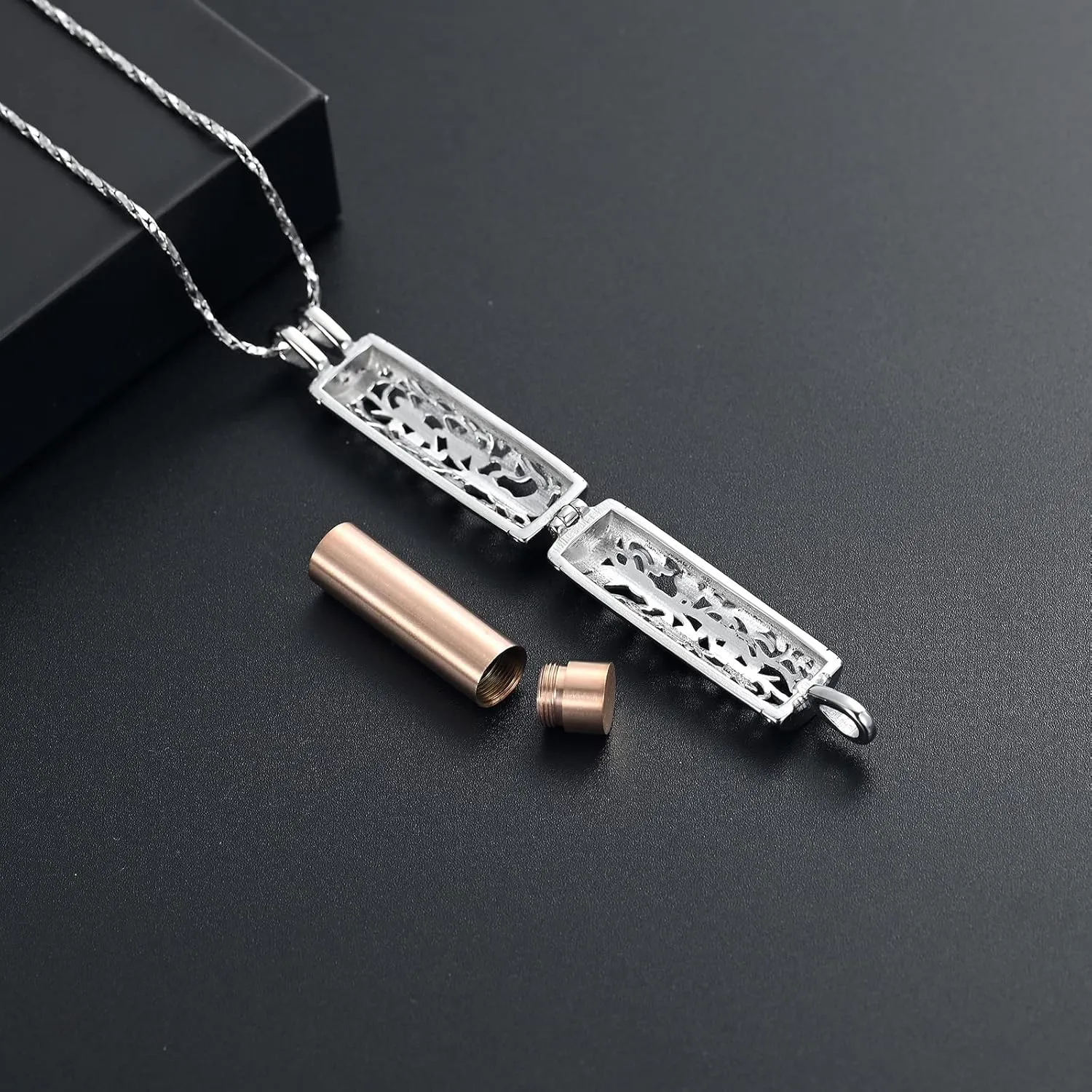 Urn Necklace for Ashes with Hollow Vial Cylinder Cremation Jewelry for Ashes Tree of Life Memorial Jewelry Gifts for Women Ashes Necklace Lockets Ashes Holder for Men Pet
