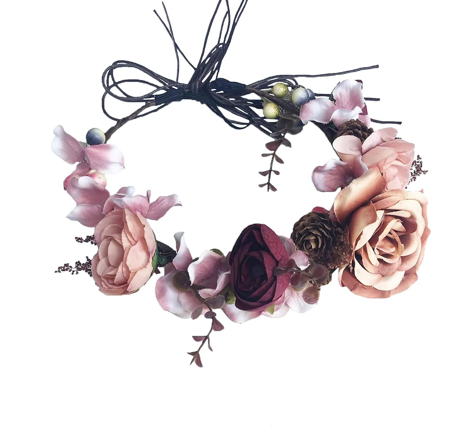 Vivivalue Fairy Flower Crown Woodland Headband Forest Elf Headpiece for Wedding Bridal Shower Renaissance Halloween Cosplay Maternity Shoot