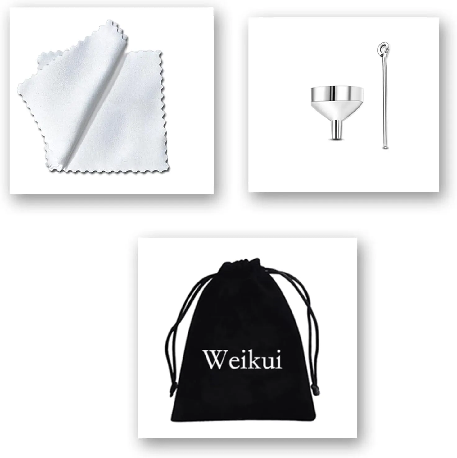 weikui 2 Pieces Cremation Urn Necklace Heart Ashes Necklace Carved Locket Stainless Steel Waterproof Memorial Pendant with Angel Wing Birthstone and Filling Kit Always on My Mind-Forever in my heart