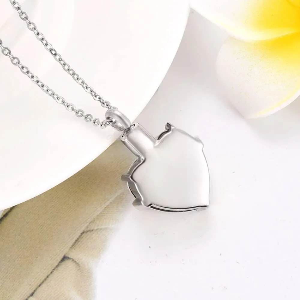 weikui 2 Pieces Cremation Urn Necklace Heart Ashes Necklace Carved Locket Stainless Steel Waterproof Memorial Pendant with Angel Wing Birthstone and Filling Kit Always on My Mind-Forever in my heart